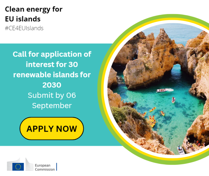 Call for application of interest for 30 renewable energy islands